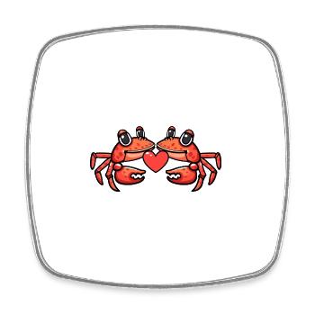Cancer Couple D’amour Crabe Animal La Saint-Valentin - Magnet carré - blanc - Devant