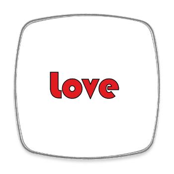 ICH LIEBE DICH. LIEBE. PAAR. ICH HABE GERADE GEHEIRATET. Junggesellinnenabschied - Viereckiger Kühlschrankmagnet - Weiß - Vorne