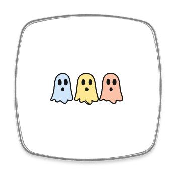Ghosts Halloween Équipe drôle - Magnet carré - blanc - Devant