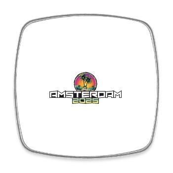 Amsterdam 2025 Holiday Palm Trees - Square fridge magnet - white - Front