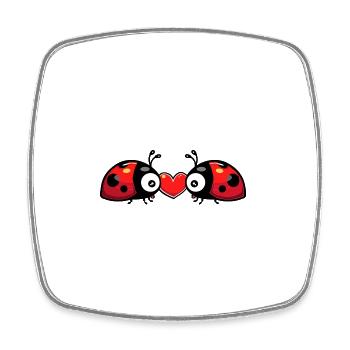Ladybug Couple Valentine's Day - Square fridge magnet - white - Front