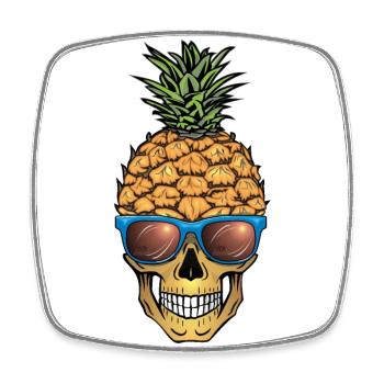 Pineapple Skull - Square fridge magnet - white - Front