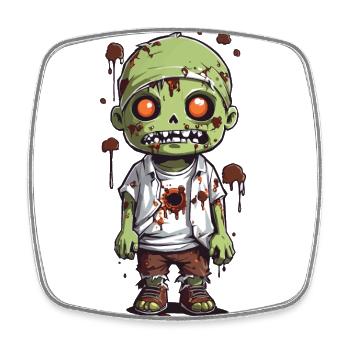 Mitternachts Zombie Spaß an Halloween - Viereckiger Kühlschrankmagnet - Weiß - Vorne