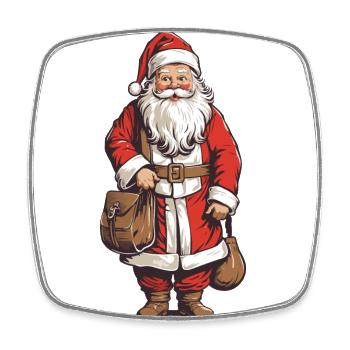Père Noël rétro Art Noël Design - Magnet carré - blanc - Devant