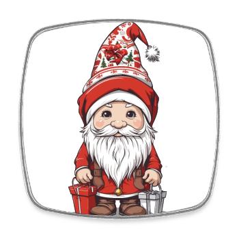 Noël nordique Gnome Elf Noël - Magnet carré - blanc - Devant