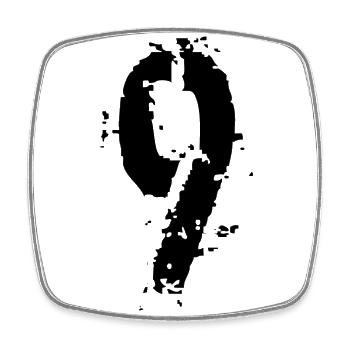 9 Number 9 years - Square fridge magnet - white - Front