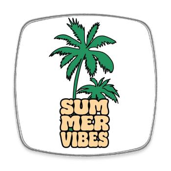 Summer Vibes Palme - Viereckiger Kühlschrankmagnet - Weiß - Vorne
