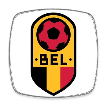 Belgique Badge de football - Magnet carré - blanc - Devant