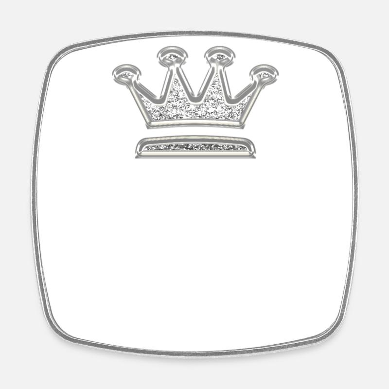Crown Silver Birthday Wedding Anniversary JGA - Square fridge magnet - white