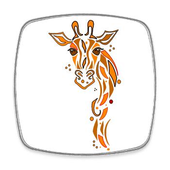 Giraffe - Viereckiger Kühlschrankmagnet - Weiß - Vorne