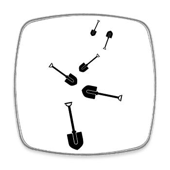 Schaufel icon Silhouette - Viereckiger Kühlschrankmagnet - Weiß - Vorne