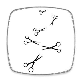 Schere Barber icon - Viereckiger Kühlschrankmagnet - Weiß - Vorne