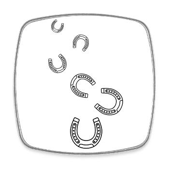 Hufeisen Icon - Viereckiger Kühlschrankmagnet - Weiß - Vorne