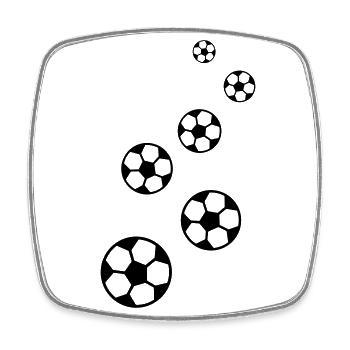 Soccer soccer - Square fridge magnet - white - Front