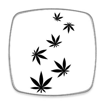 Hemp Leaf Icon - Square fridge magnet - white - Front