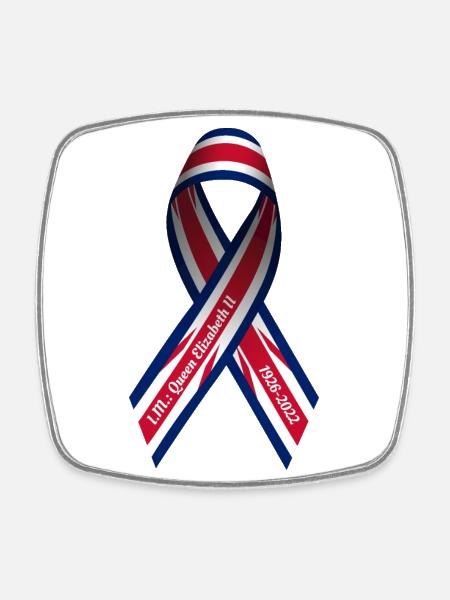 Solidarity Death Elizabeth II Peace Ribbon - Square fridge magnet - white