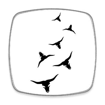 Bull Skull Cow - Square fridge magnet - white - Front