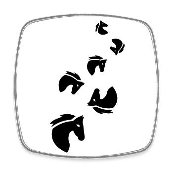Pferd symbol - Viereckiger Kühlschrankmagnet - Weiß - Vorne