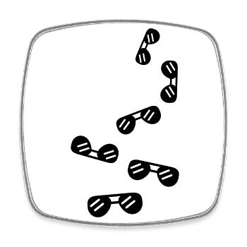 Sonnenbrille Symbol - Viereckiger Kühlschrankmagnet - Weiß - Vorne