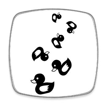 Ente Icon - Viereckiger Kühlschrankmagnet - Weiß - Vorne