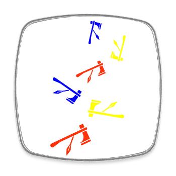 Axe symbol Indian - Square fridge magnet - white - Front
