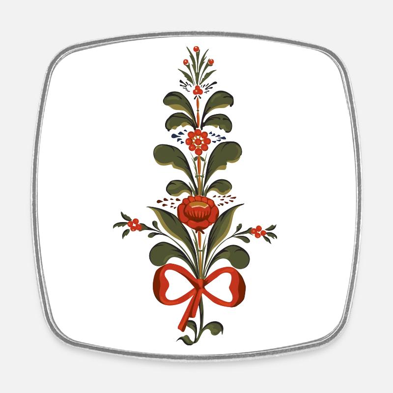 Bouquet from Dalarna - Square fridge magnet - white