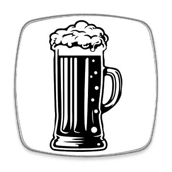 Bier Symbol Bierglas - Viereckiger Kühlschrankmagnet - Weiß - Vorne