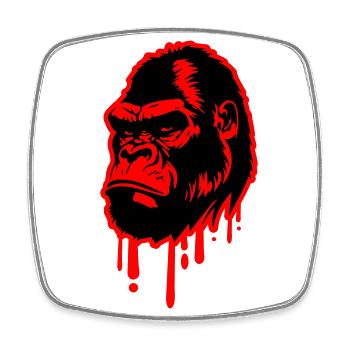 Gorilla Symbol Kopf - Viereckiger Kühlschrankmagnet - Weiß - Vorne