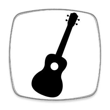Guitare Ukulélé Cadeau - Magnet carré - blanc - Devant