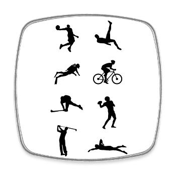 Sportarten Geschenk - Viereckiger Kühlschrankmagnet - Weiß - Vorne