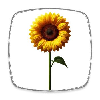 Sonnenblume Blumenranke Blume gelb blumig floral - Viereckiger Kühlschrankmagnet - Weiß - Vorne