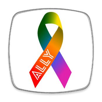 Queer Community Ally Schleife - Viereckiger Kühlschrankmagnet - Weiß - Vorne