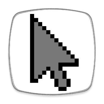 Cursor (mouse-cursor) - Square fridge magnet - white - Front