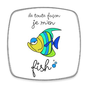 Je m'en fish - Magnet carré - blanc - Devant