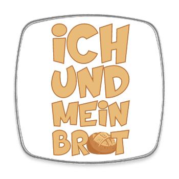 BÄCKER ICH UND MEIN BROT BACKEN - Viereckiger Kühlschrankmagnet - Weiß - Vorne