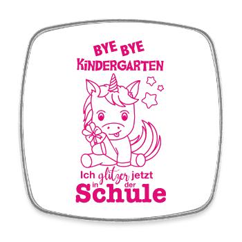 Schulkind Einhorn (pink) - Viereckiger Kühlschrankmagnet - Weiß - Vorne