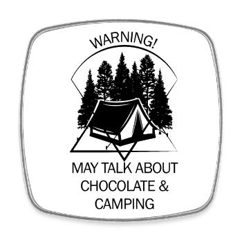 Tente Camping Camper Scout Bivouac - Magnet carré - blanc - Devant