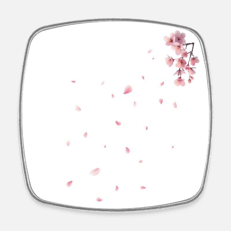 Sakura - Fleurs de cerisier - Magnet carré - blanc