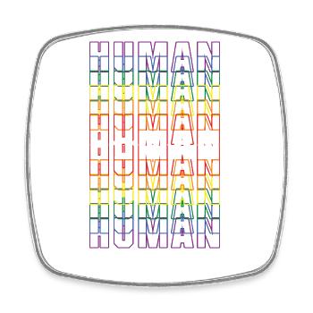 HUMAN LGBTQ+ - Viereckiger Kühlschrankmagnet - Weiß - Vorne