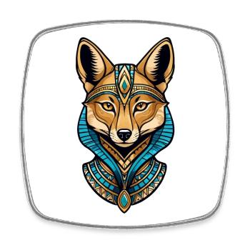 Egyptian Jackal Neo Traditional - Square fridge magnet - white - Front