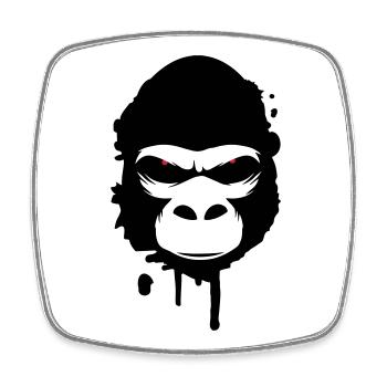 gorilla head Graffiti - Square fridge magnet - white - Front