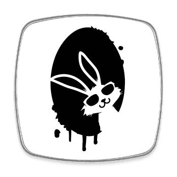 Coole Hasen-Illustration mit Street-Art Flair - Viereckiger Kühlschrankmagnet - Weiß - Vorne