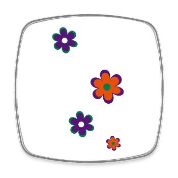 Blumen - Viereckiger Kühlschrankmagnet - Weiß - Vorne