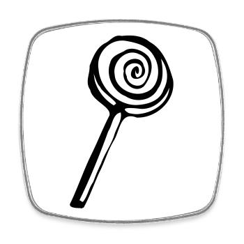 Lolli Lutscher Design klassisch - Viereckiger Kühlschrankmagnet - Weiß - Vorne