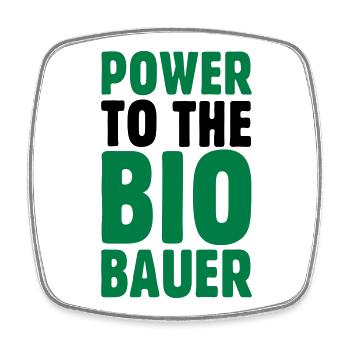 Power to the Biobauer Öko Spruch - Viereckiger Kühlschrankmagnet - Weiß - Vorne
