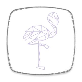 flamingo - Viereckiger Kühlschrankmagnet - Weiß - Vorne