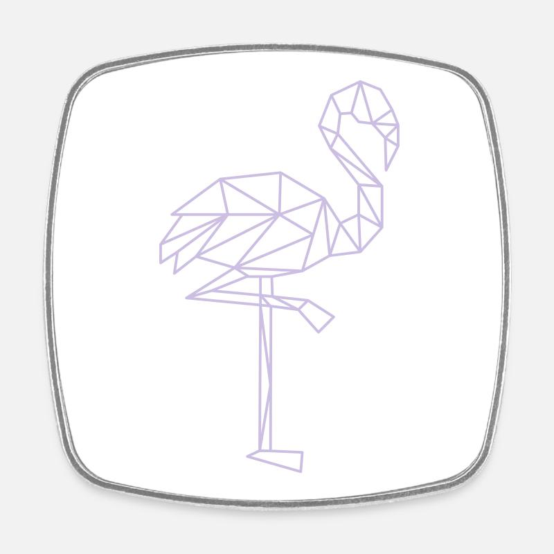 flamingo - Viereckiger Kühlschrankmagnet - Weiß