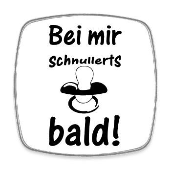 Schnuller Baby Kind Geburt Schwanger Geschenk - Viereckiger Kühlschrankmagnet - Weiß - Vorne