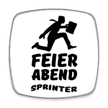 Feierabend Sprinter Geschenk Arbeit Büro - Viereckiger Kühlschrankmagnet - Weiß - Vorne