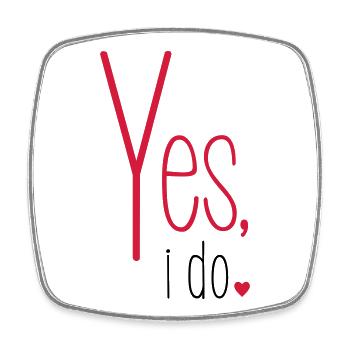 Yes i do bachelorette party Bride GroomHeart - Square fridge magnet - white - Front